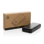 Power bank with built-in type-C and iOS cables, 20,000 mAh black colour