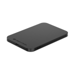 Magnetic power bank in recycled aluminium with magnet, 3,000 mAh black colour