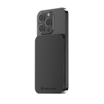 Magnetic power bank in recycled aluminium with magnet, 3,000 mAh black colour