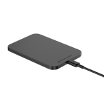 Magnetic power bank in recycled aluminium with magnet, 3,000 mAh black colour