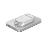 2-in-1 power bank with magnet and watch charger, 5,000 mAh silver colour