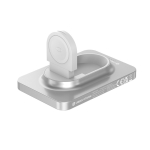 2-in-1 power bank with magnet and watch charger, 5,000 mAh silver colour