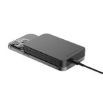 Magnetic phone power bank with type-C port, 10,000 mAh black colour
