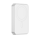 Magnetic phone power bank with type-C port, 10,000 mAh silver colour