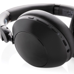 Foldable headphones with noise cancellation and soft cushions black colour