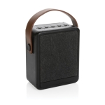 Wireless speaker with solar panel, LED lamp and carry handle black colour