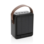 Wireless speaker with solar panel, LED lamp and carry handle black colour
