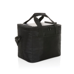 RPET cooler bag with solar panel, holds up to 24 cans black colour
