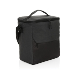 RPET cooler bag with front pocket, holds up to 12 cans black colour