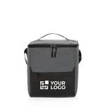 RPET cooler bag with front pocket, holds up to 12 cans grey colour