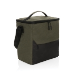 RPET cooler bag with front pocket, holds up to 12 cans green colour