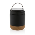 Leakproof recycled stainless steel thermal lunchbox, 400 ml black colour