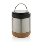 Leakproof recycled stainless steel thermal lunchbox, 400 ml silver colour
