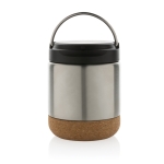 Leakproof recycled stainless steel thermal lunchbox, 400 ml silver colour