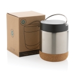 Leakproof recycled stainless steel thermal lunchbox, 400 ml silver colour