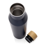 Recycled stainless steel thermal bottle with leakproof lid, 650 ml blue colour