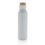 Recycled stainless steel thermal bottle with leakproof lid, 650 ml white colour