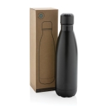 Recycled stainless steel bottle for cold drinks, 500 ml black colour