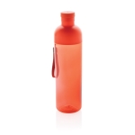 RPET bottle with detachable lid and carry handle, 600 ml red colour