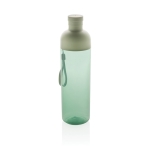 RPET bottle with detachable lid and carry handle, 600 ml green colour