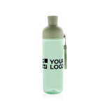 RPET bottle with detachable lid and carry handle, 600 ml green colour