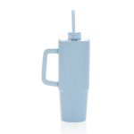 Recycled plastic thermal cup with 3-position lid, 900 ml navy-blue colour
