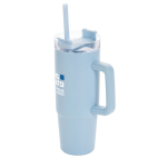 Recycled plastic thermal cup with 3-position lid, 900 ml navy-blue colour