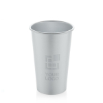 Single-wall cup in recycled aluminium for drinks, 450 ml silver colour