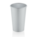 Single-wall cup in recycled aluminium for drinks, 450 ml silver colour
