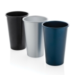 Single-wall cup in recycled aluminium for drinks, 450 ml silver colour