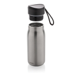 Mini bottle with leakproof cap and carry handle, 150 ml silver colour