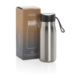 Mini bottle with leakproof cap and carry handle, 150 ml silver colour