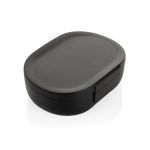 Travel lunchbox in recycled plastic with anti-drip lid, 700 ml black colour