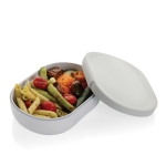 Travel lunchbox in recycled plastic with anti-drip lid, 700 ml white colour