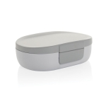 Travel lunchbox in recycled plastic with anti-drip lid, 700 ml white colour