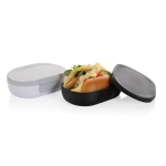 Travel lunchbox in recycled plastic with anti-drip lid, 700 ml white colour