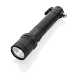 Car emergency torch with seatbelt cutter and window hammer black colour