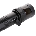 Car emergency torch with seatbelt cutter and window hammer black colour