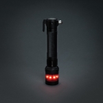 Car emergency torch with seatbelt cutter and window hammer black colour