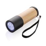 Bamboo and recycled plastic torch with 20 m range brown colour