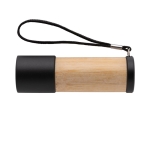 Bamboo and recycled plastic torch with 20 m range brown colour