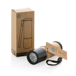 Bamboo and recycled plastic torch with 20 m range brown colour