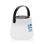 Outdoor LED lamp in recycled materials with solar panel white colour