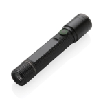Recycled aluminium torch with 5 light modes, 100 m range black colour