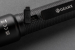 Large recycled aluminium torch with 5 light modes, 500 m range black colour