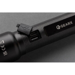 Recycled aluminium torch with 5 light modes, 800 m range black colour