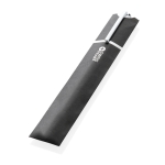 Elegant pen in recycled aluminium with blue Dokumental® ink silver colour