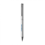 Elegant pen in recycled aluminium with blue Dokumental® ink silver colour