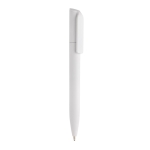 Eco mini twist pen with blue Dokumental® ink white colour