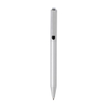 Recycled aluminium twist pen with blue Dokumental® ink silver colour